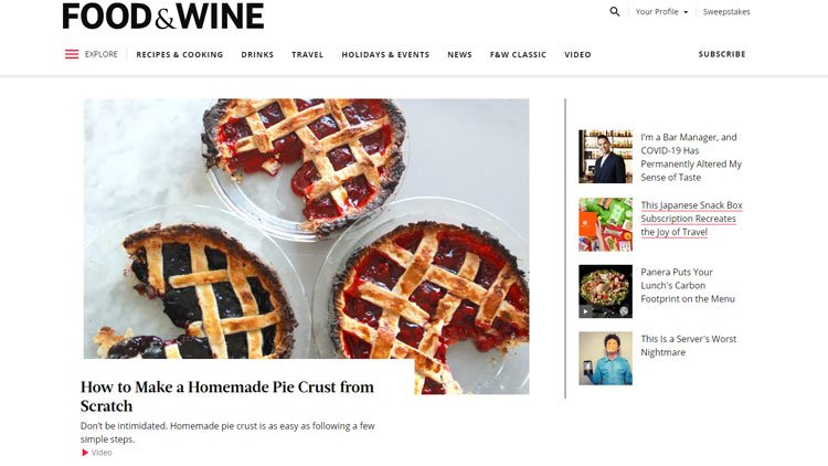 Food & wine magazine 